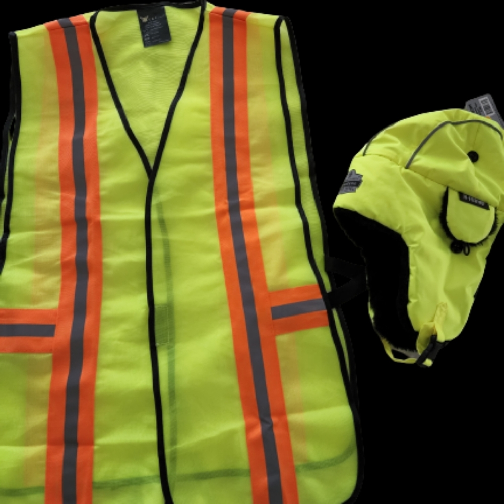 S/M Classic Tropper hat and safety vest unisex